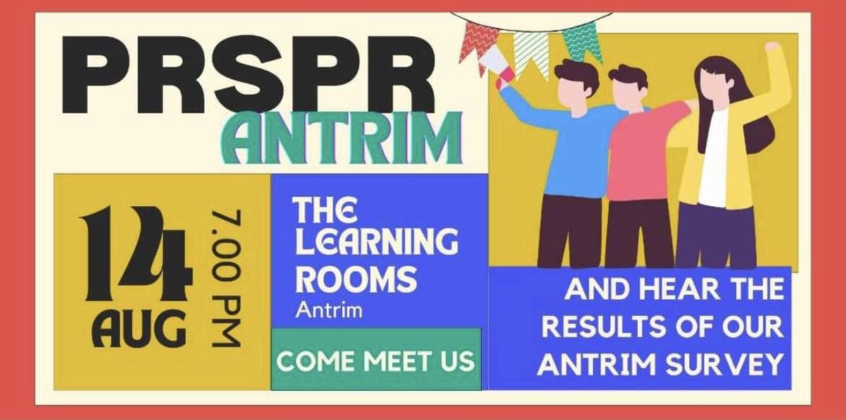 Are you part of the community, voluntary group or social enterprise? We’d ❤️ to meet you to share our recent survey results and talk about our hopes for #Antrim.

PRSPRantrim@gmail.com to confirm. 

#passionateaboutpositivity
#thriving2gether