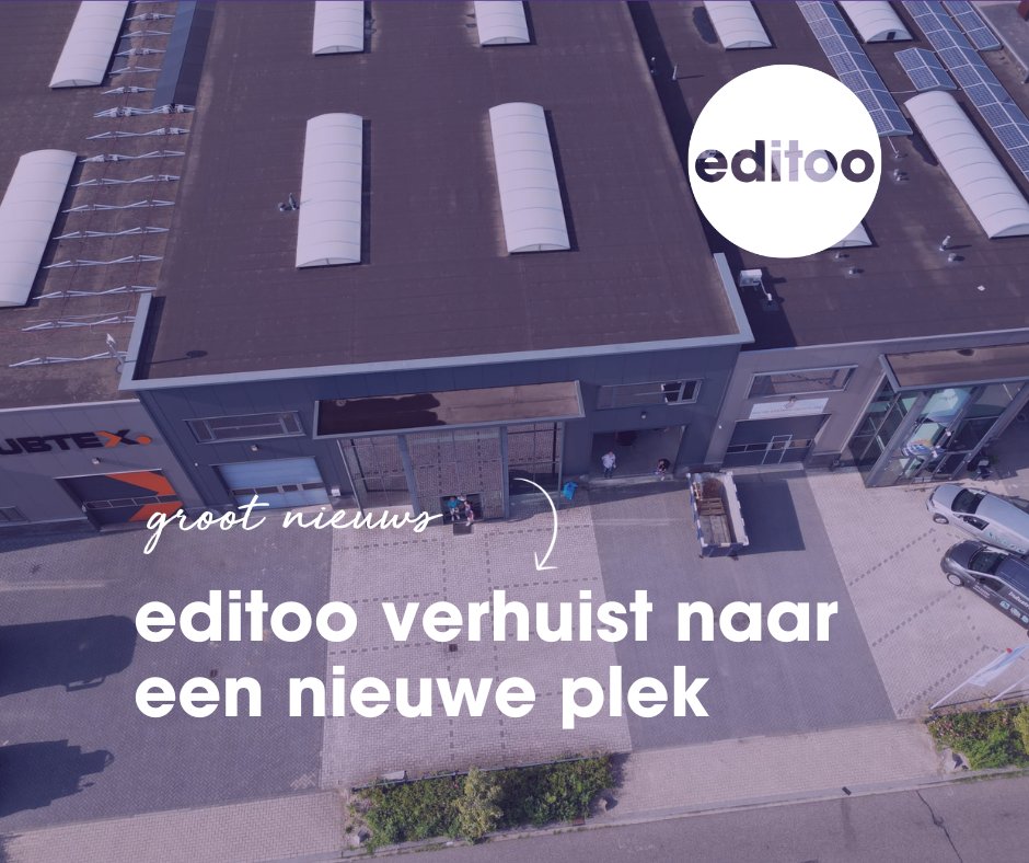 📢 Groot nieuws! Editoo verhuist naar een nieuwe, grotere locatie in het hart van Nederland, Veenendaal. Vanaf 28 augustus zijn we te vinden op Kazemat 28, 3905 NR Veenendaal. 🏢💼 
Meer informatie via:

editoo.nl/verhuizing/
#editoo #nieuwelocatie #groterelocatie #Veenendaal
