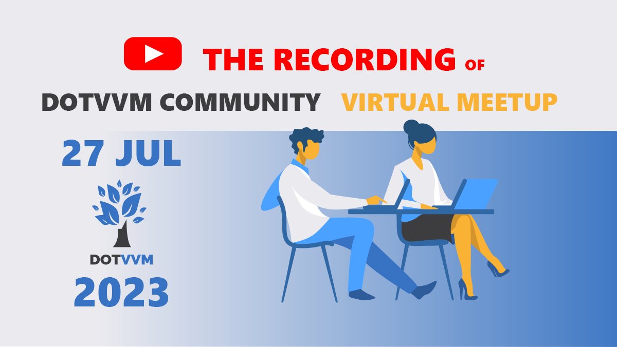 dotvvm's tweet photo. Did you know about the regular #DotVVM community #meetups? Everybody is welcome. 🤝
In the last #meetup, we talked about the new Dashboards component we are working on and also about using polymorphism in the viewmodels.

▶️ Watch the recording now https://t.co/yfvLTCyfkd https://t.co/MqCxqGknqj
