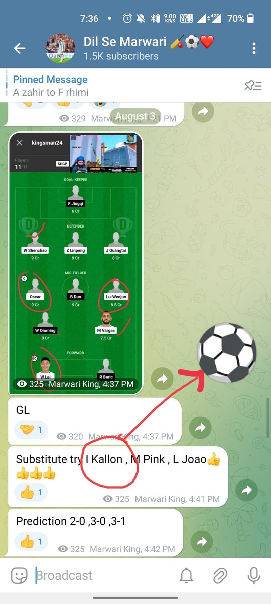 Alone_Marwari's tweet photo. Won GL  In Football ⚽✌️🎉
🤗📸🥰🥰♥️♥️
Same Team amd Substitute Pick Shared on Our Channel 👇👇

https://t.co/cu1k9pzTDW https://t.co/ombeR4tuYQ