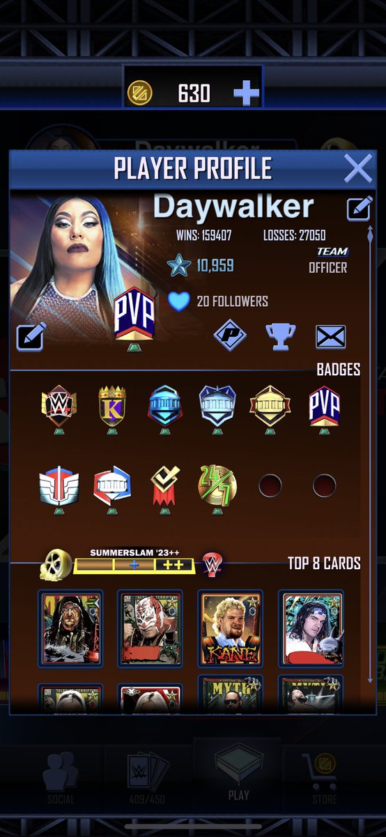 Daywalker399's tweet photo. New tier of @WWESuperCard and of course as soon as I pulled @MiaYim had to make her my Champ. Matched with #TheOC cardback. Always good start to a new tier! https://t.co/IyBNcxgyV8
