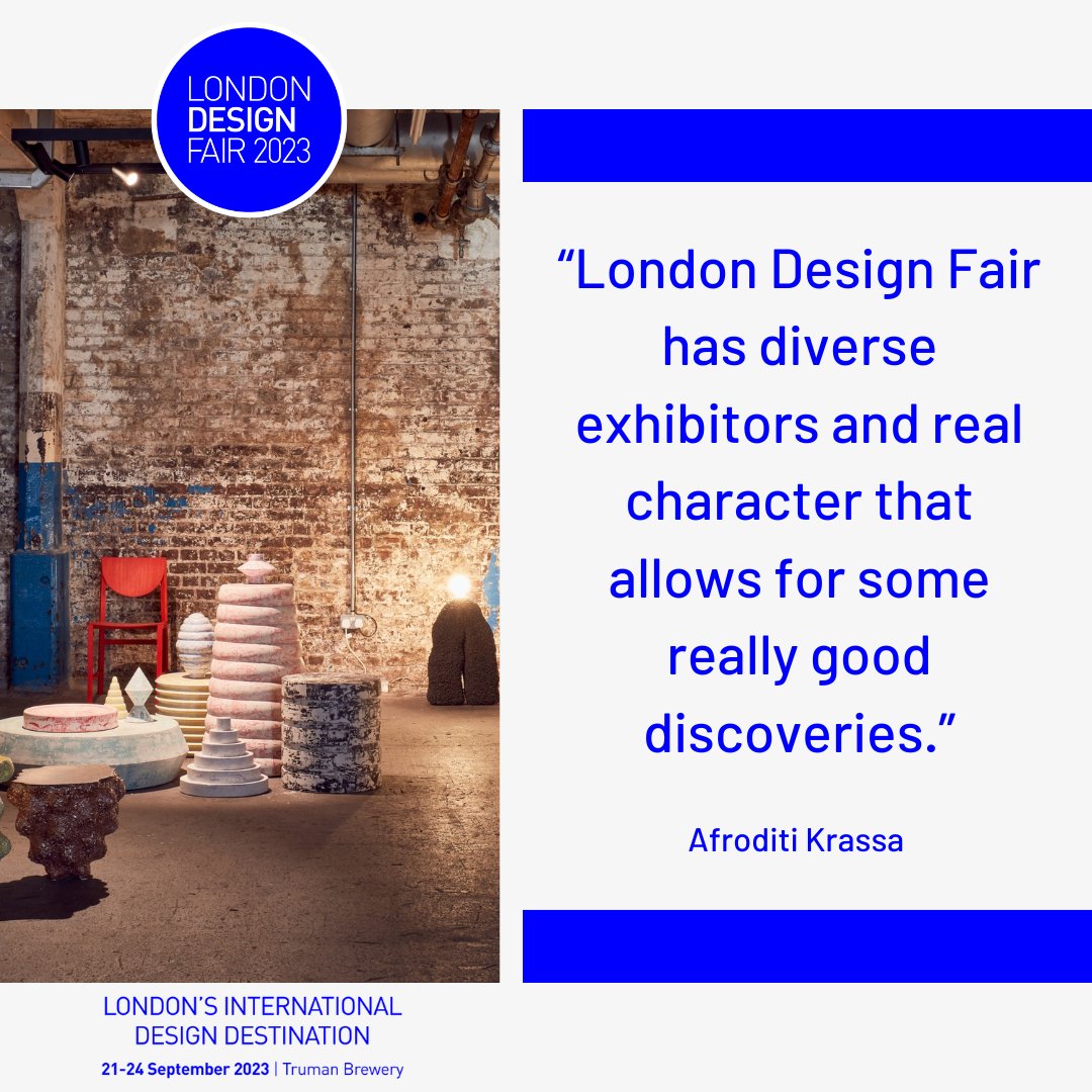 LDNdesignfair's tweet photo. Discover a world of exceptional design at London Design Fair - returning to the iconic Truman Brewery on 21-24 September 2023.
Book your tickets now - https://t.co/L9lW5cJSiu
#londondesignfair #LDNdesignfair23 #londondesignfestival #designfair #designexhibition #interior https://t.co/ikRdNzSnXB