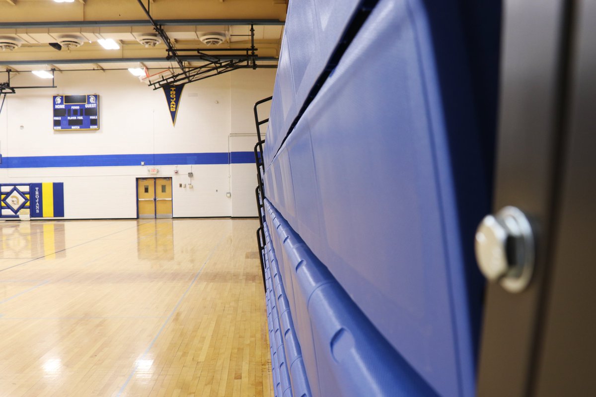 rockwoodschools's tweet photo. The new bleacher system in the Crestview Middle main gym is installed and looking good! Thank you to our hard-working Rockwood Facilities team and crews around the district for the time and care you're putting into these summer projects! #WeAreRockwood #ForwardwithEfficiency https://t.co/WP1Pp6BS08