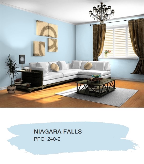 StandardPaintWP's tweet photo. Colour Of The Day: PPG1240-2 Niagara Falls from @PPGPaints . With a long weekend coming up in Ontario, why not pick a colour named after a natural wonder that will be a popular spot to visit this weekend? Soft blue that pairs well with cool whites &amp; blue toned greys. https://t.co/T4jymbFcCZ