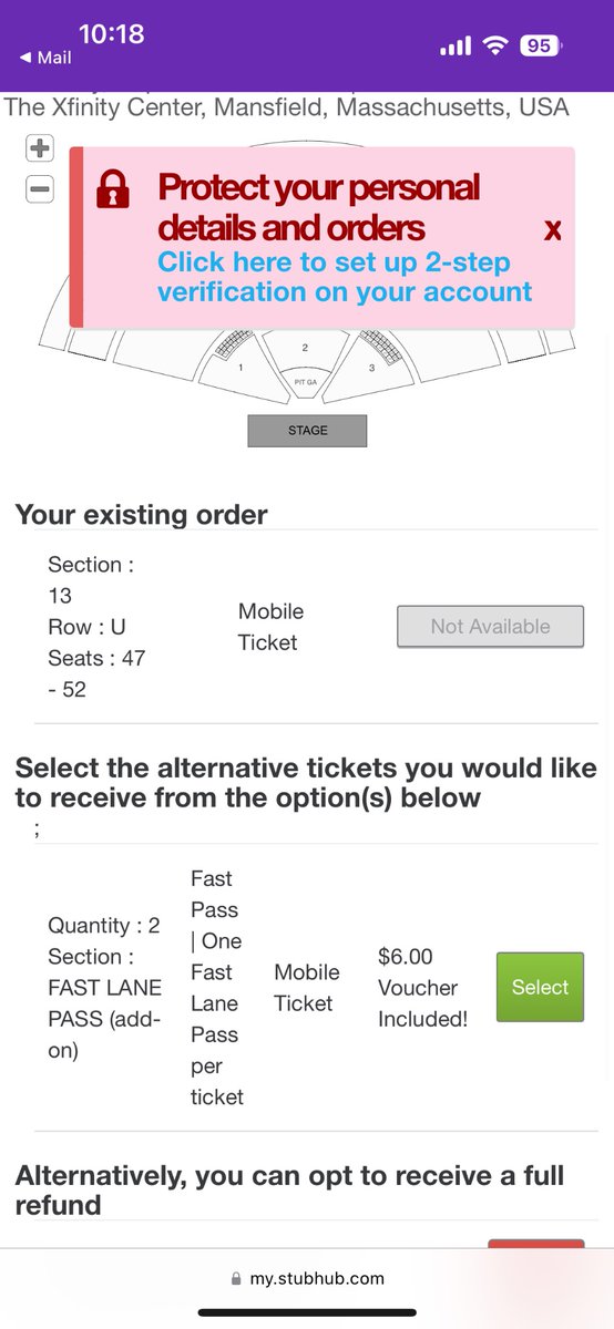 BoundarylayerB's tweet image. This is shameful @StubHub. The fast lane pass isn’t an actual seat. Purchased @NoahKahan tickets months ago! Just cause he’s blowing up &amp;amp; people can now sell for more. Ridiculous