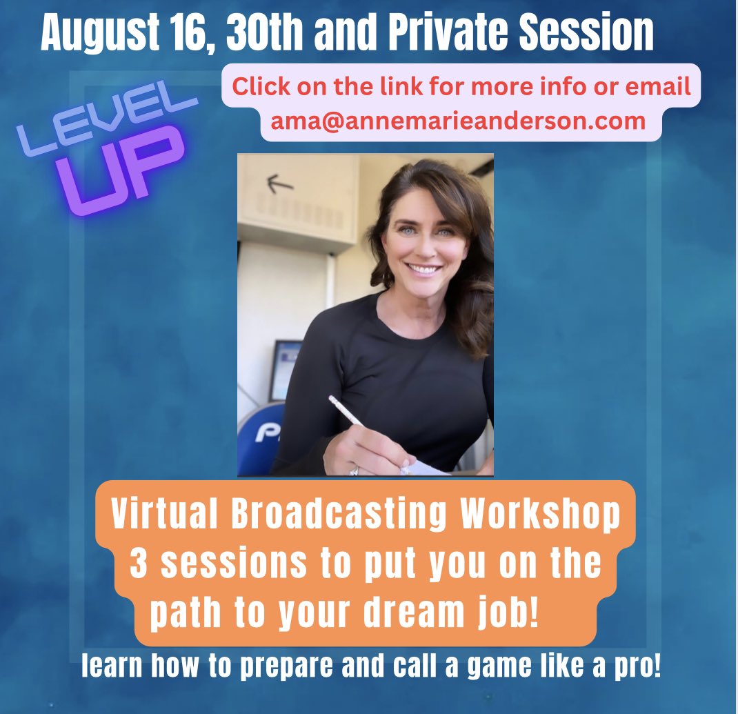 Want to be a sports broadcaster? Let me show you how! This session starts August 16th. DM, email or go to my website for more information ℹ️ Learn in three sessions the prep, the pitfalls and the process to having the career of your dreams! #sportsbroadcasting #sports #playbyplay