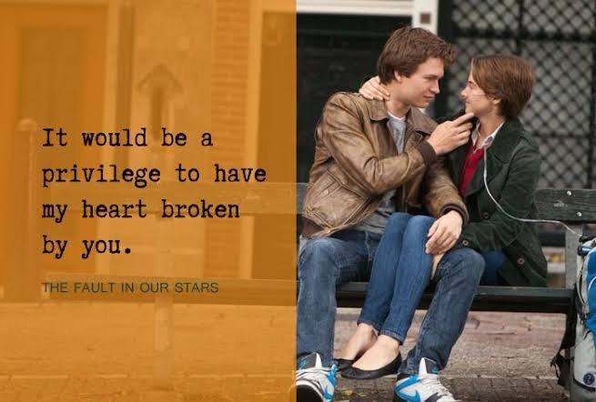 'It would be a privilege to have my heart broken by you'.

Movie: The Fault In Our Stars.

#bsbff2023 #thefaultinourstars
#MoviePoster #movieqoutes #director #joshboone #hazel #augustus