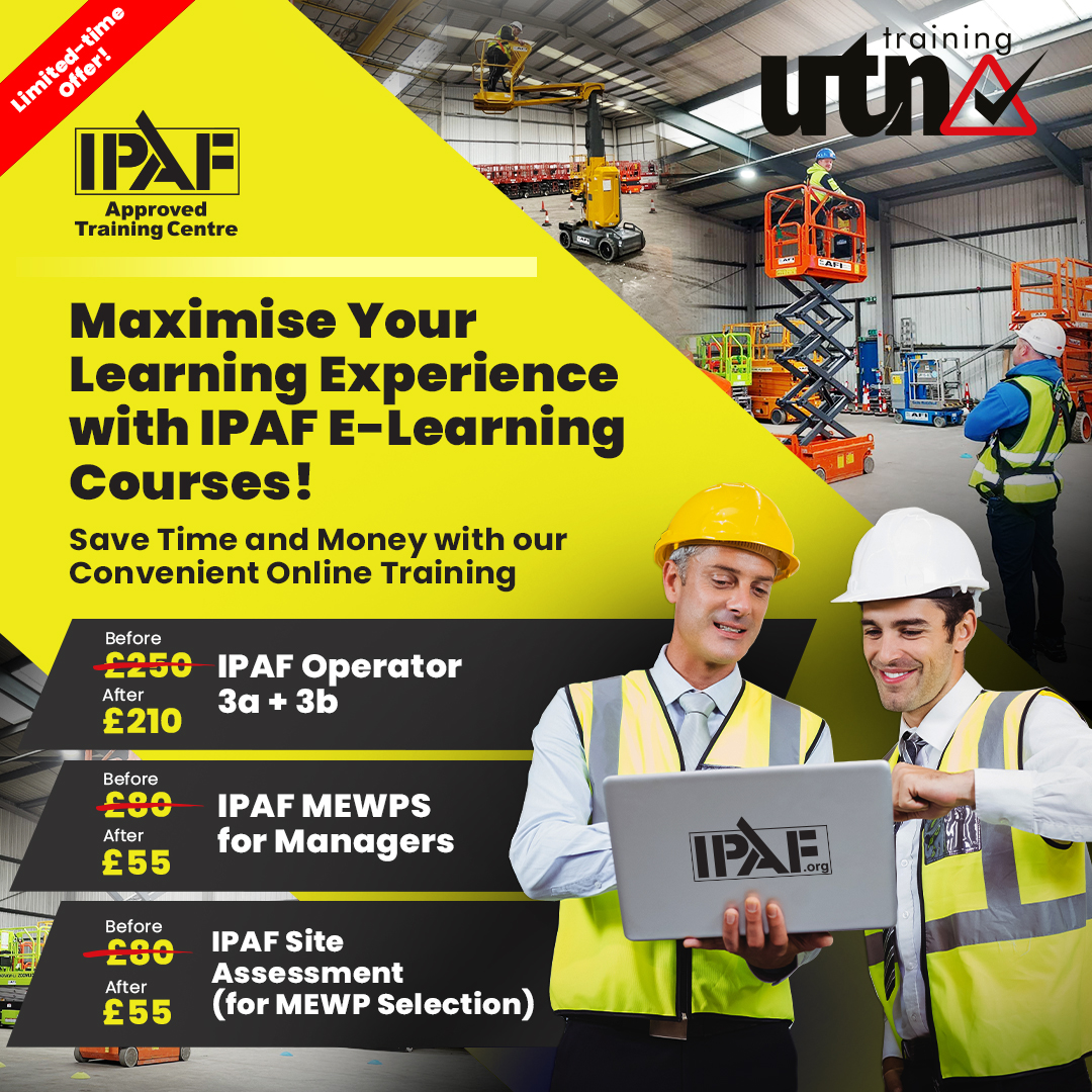 AFIRentals's tweet photo. 📢 Limited Time Offer! ⏳⚡️

Don't miss out on our time-saving and easy-to-get course! Enroll now in the IPAF Operator (E-Learning) 3a + 3b course at UTN Training.
Book Now👇
https://t.co/lWhzPgcp4S
#UTNTraining #IPAFOperator #LimitedTimeOffer #TimeSaver #EasyLearning #AFIWay https://t.co/aAAU8Fwqqv