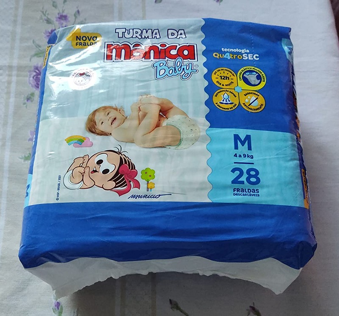 Fralda Turma da Monica Baby Jumbo 28 Unidades Médio