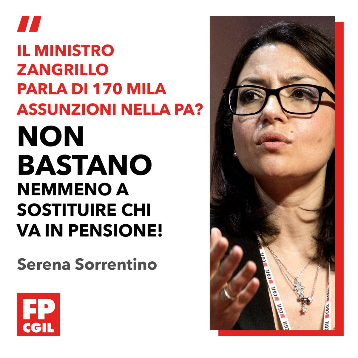 FpCgilNazionale's tweet image. “Sull’emergenza assunzioni e il mancato rinnovo del contratto delle pubbliche amministrazioni, dal Ministro @Paolo_Zangrillo solo annunci senza riscontro né incontro”.  

📍Leggi le dichiarazioni di @sorrentinoser, segretaria generale Fp Cgil: fpcgil.it/2023/08/03/p-a…