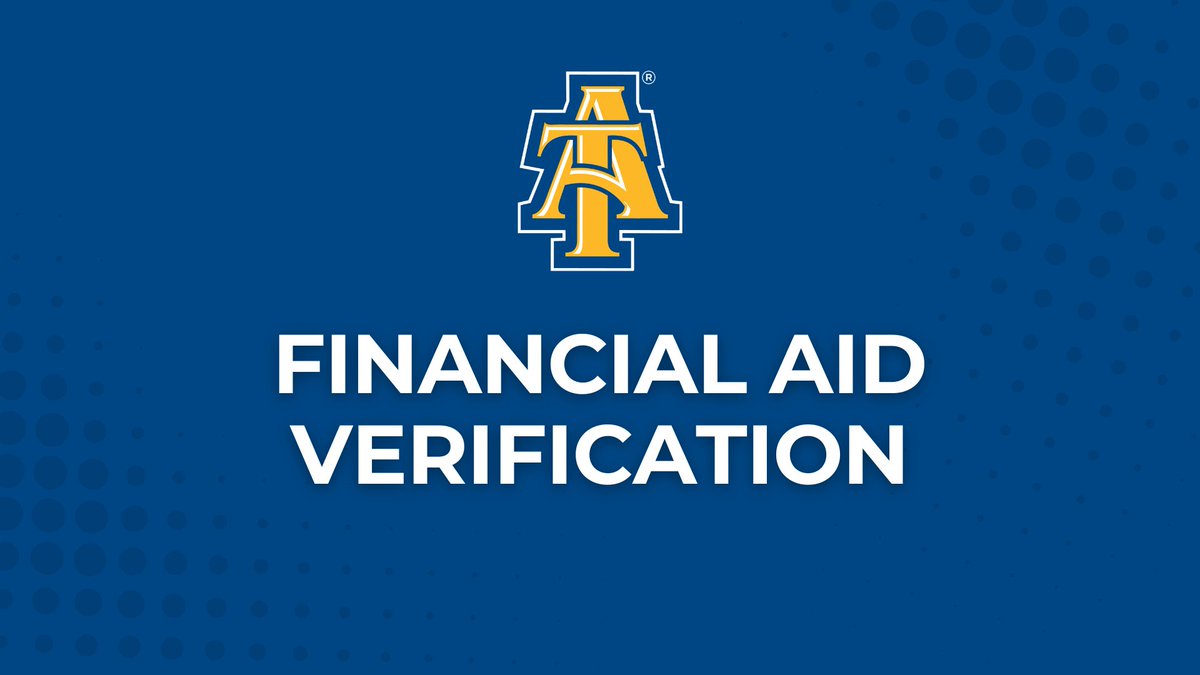 #NCAT, if the Financial Aid Office has notified you that your file needs to be verified, ACT NOW! It's imperative...important...VITAL that you respond with the documents requested so that your financial aid award can be finalized.