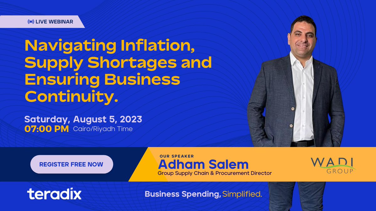 TeradixInc's tweet photo. Looking for strategies to tackle inflation and supply shortages while ensuring seamless business continuity? 📈🚀
Join us on 5th August 2023 for an insightful webinar 
Register now to secure your spot ➡️ https://t.co/zG89R694J5

#Webinar #SupplyChainManagement #BusinessContinuity https://t.co/f3vWnUS1Hi