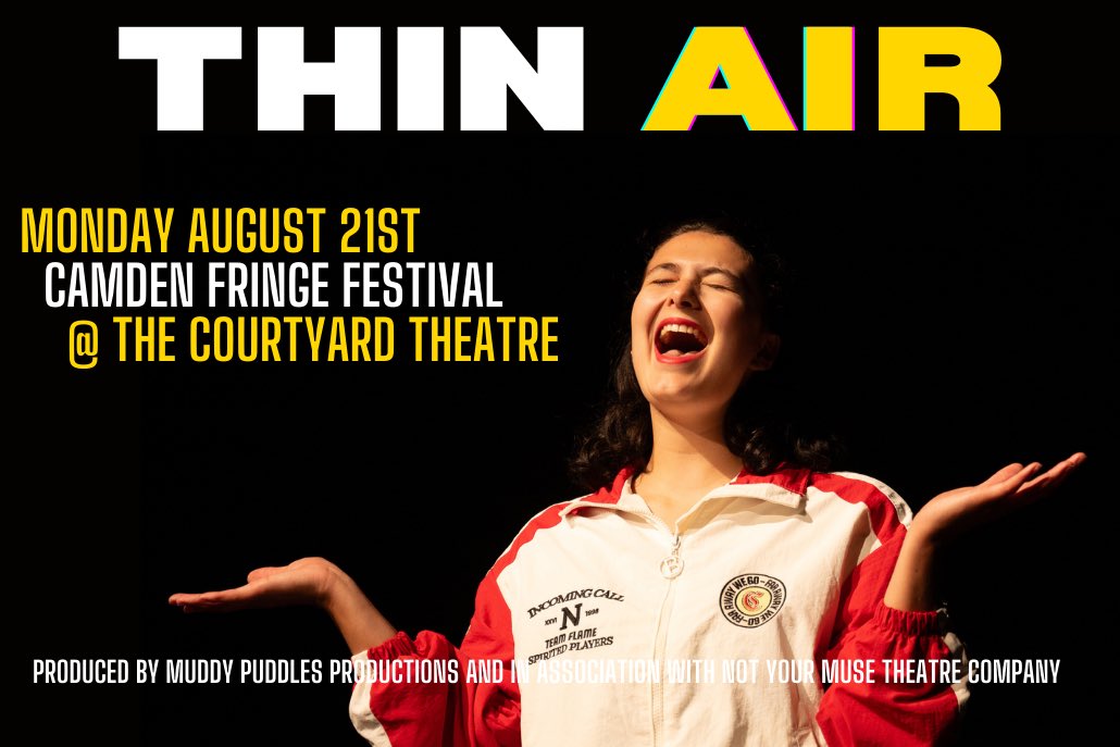 and just like that… ‘THIN AIR’ IS ON AT THE COURTYARD THEATRE! Come meet Sam and Tyler on the 21st August at 19:30 
👾👾👾 tickets in our bio 👾👾👾
<a href="/CamdenFringe/">Camden Fringe</a> <a href="/CourtyardHoxton/">The Courtyard Theatre</a> <a href="/NymTheatre/">Not Your Muse Theatre Company</a> #thinair #camdenfringe