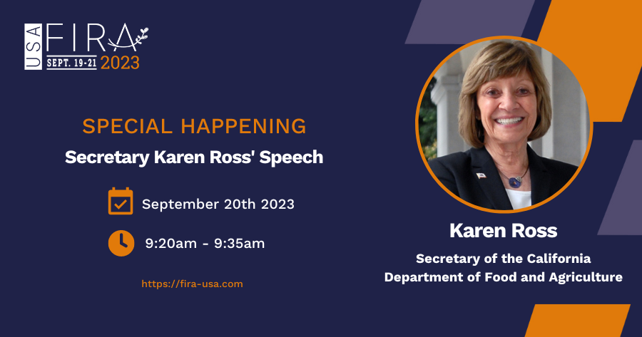 gofar_fira's tweet photo. #FIRAUSA23🇺🇸
FIRA USA is honored to welcome @agsecross!
The Secretary of the @CDFAnews, is coming for an opening keynote!
📆 On September 20th
🕢 9:20 am - 9:35 am
📌 in Salinas (Calif.)
Still time to register ➡️ https://t.co/Fw44EkXMGR
#robot #agrobots https://t.co/h7WmekEzAf