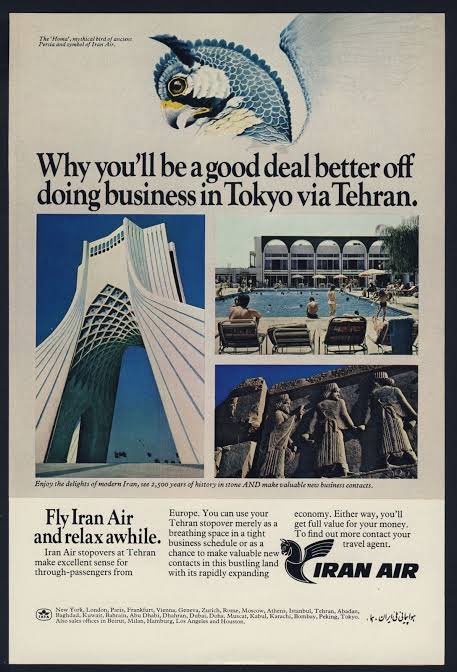 Vintage Iran Air advertisement from the 1970s