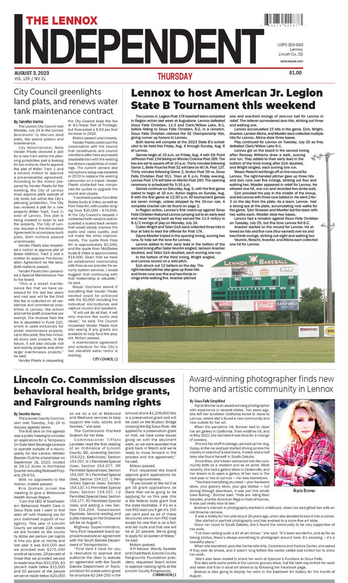 Check out this week's edition of The Lennox Independent. Available on stands now — login anytime at lennoxnews.com.