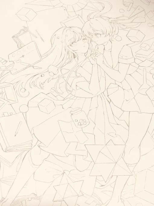 可愛い線画でけた