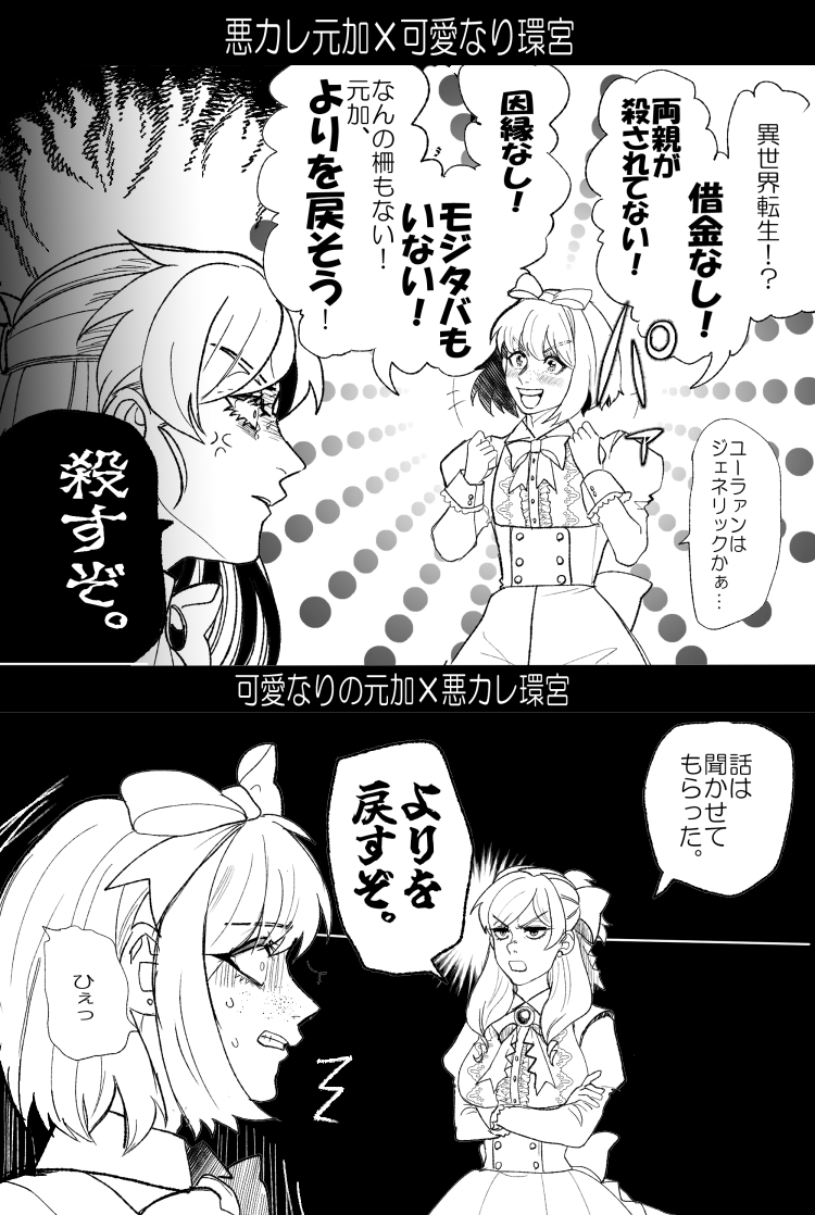 話ごとにキャラの性格が若干違ったりします。 