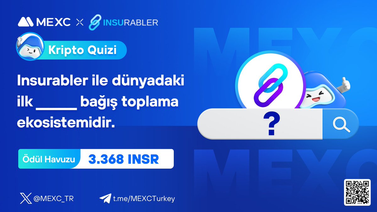 MEXC_Topluluk's tweet photo. 🎁  #MEXC X #INSR Ödüllü Kripto Quizi!

🏆 3.368 $INSR Ödülden Pay Kazanan 70 Kişiden Biri Olun!

📌 Katılım: https://t.co/Uzjc6ERnt2

🔷 Takip Et: @MEXC_TR
🔷 Takip Et: @insurabler
🔷 Abone Ol: https://t.co/uYE4H3i8u7
🔷 Alıntıla 5 kişi etiketle

📅 Son Katılım: 6 Ağustos 2023 23.59