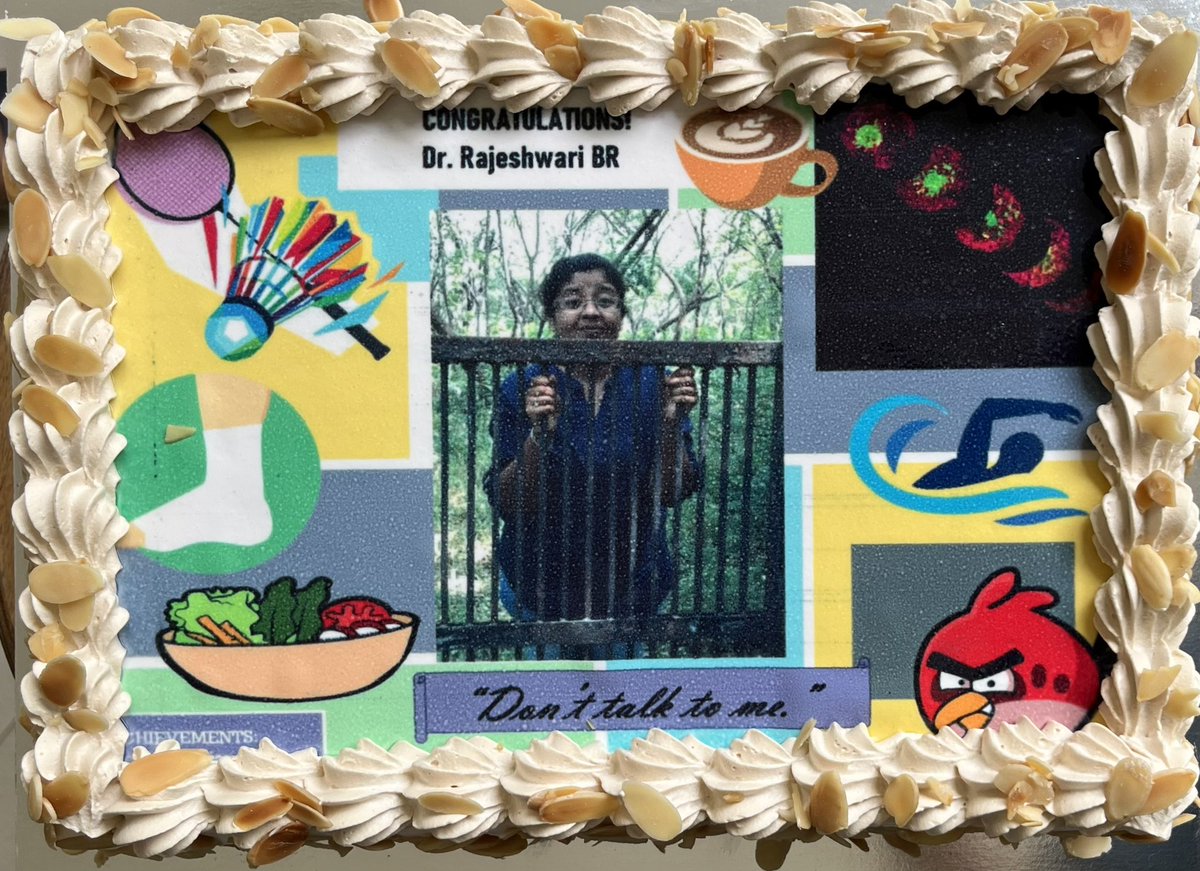 AdhesionLab's tweet image. Congratulations Dr. Rajeshwari !! @BrRajeshwari. It was a wonderful journey despite the challenges the pandemic posed. The cake your lab mates put together captures all that made this journey memorable 🙂. Wishing you the very best for the next step. @IISERPune