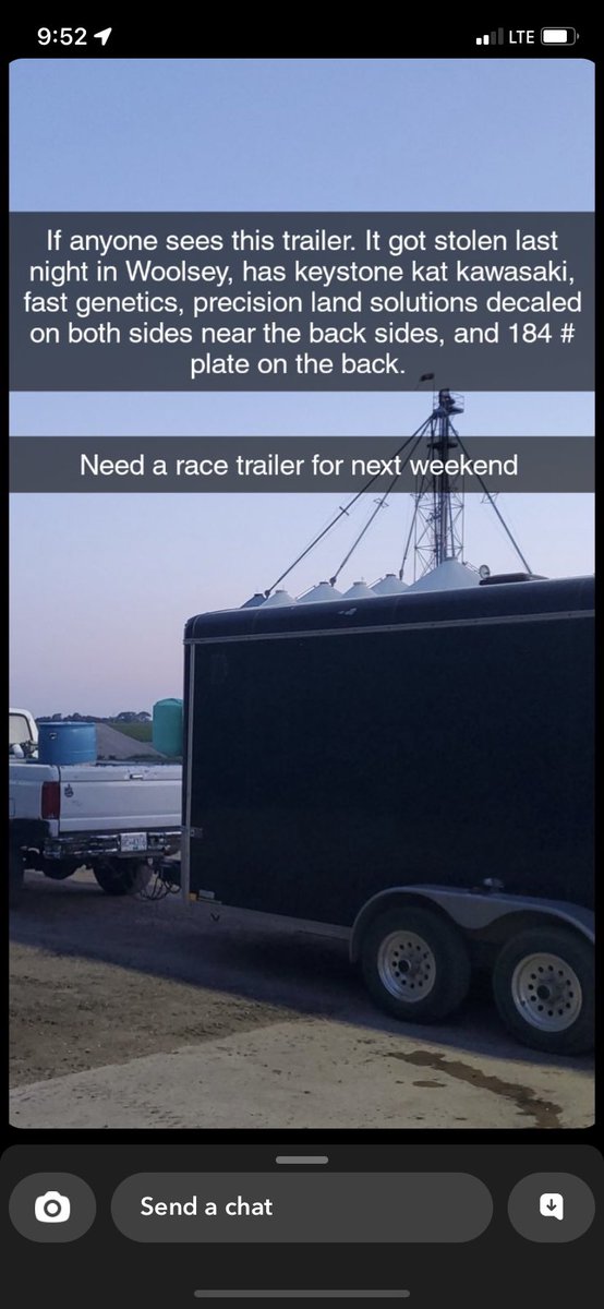 My buddies trailer was stolen in Winnipeg last night. Retweet’s appreciated. Let me know if you have seen it