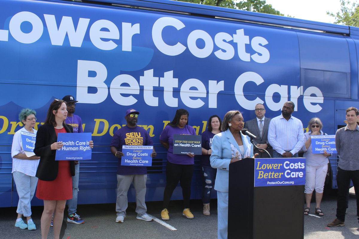 Great to join @ProtectOurCare on their #LowerCostsBetterCare bus tour. Americans should not have to choose between paying the utility bill or covering their life saving medicine, and we are fighting alongside our partners in Washington for that reality! #ProtectOurCare