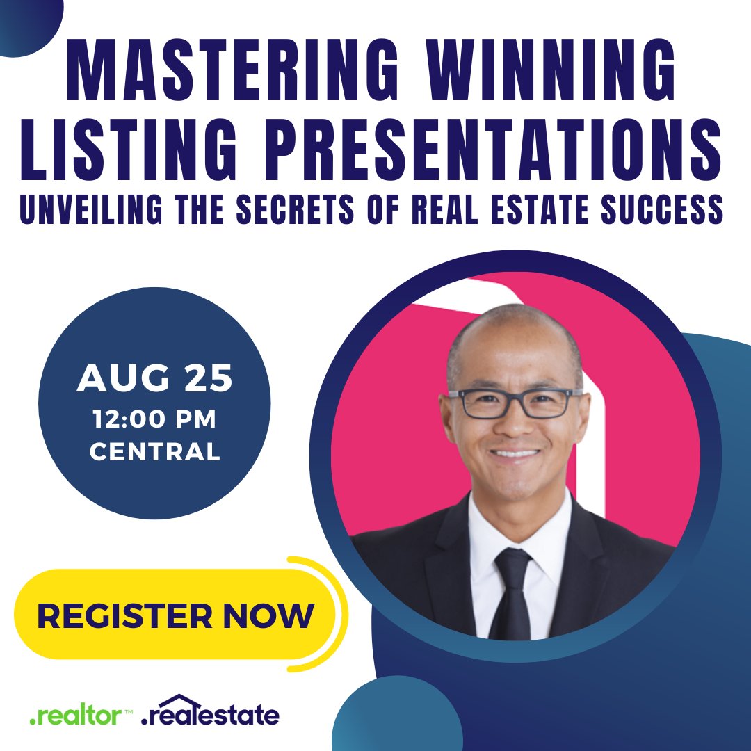 nardotrealtor's tweet photo. Join @mchoey, CEO &amp; Founder of @highnotelabs, for a journey through the art of crafting winning listing presentations. Discover the key elements that make a listing presentation truly impactful and how to tailor your approach to clients' needs. Register: https://t.co/amftsdp03d https://t.co/Mf3tkHsAL9