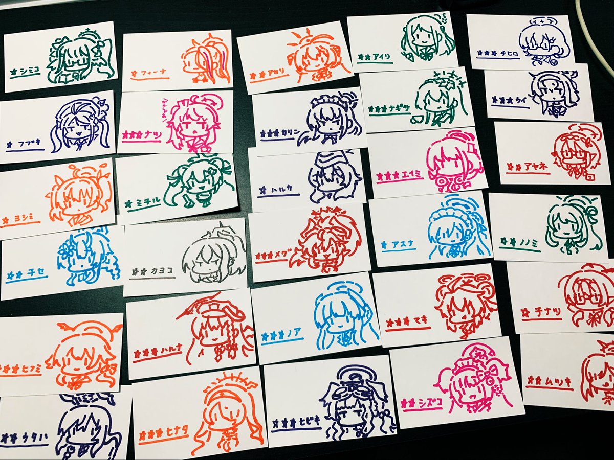 夏コミで配る用にブルアカ生徒全員描こうとしてる