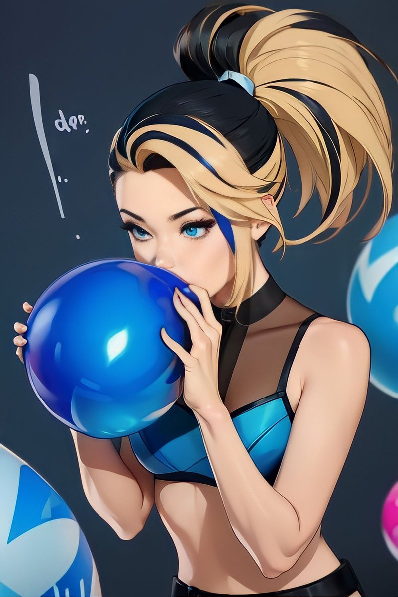Dballoon999's tweet photo. K/DA All Out Akali blowing a blue balloon
#KDA #akali #balloon #blowingballoon #looner #ballooninflation #aiart #NovelAI https://t.co/81yn3ZxRyA