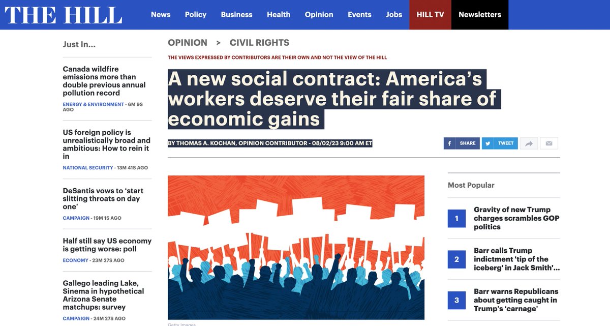 MicheTiraboschi's tweet photo. "It’s time for a new grand bargain — a new social contract that reflects the expectations of today’s workforce and the successes businesses experienced in recent years ... What would a new social contract that fits with today’s economy and workforce look like? It has to start with a grand bargain over the norms that govern wage setting ..." https://t.co/1KNbyk6Xrn
Sempre importanti le sollecitazioni che provengono da
@TomKochan e dal confronto con l'esperienza di altri Paesi 
(@adapt_rel_ind @bollettinoADAPT @ADAPT_bulletin)