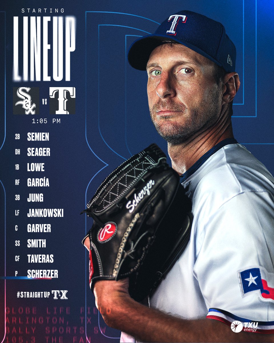 Rangers's tweet photo. Happy Scherzday. #StraightUpTX https://t.co/E8KTjRxnjA