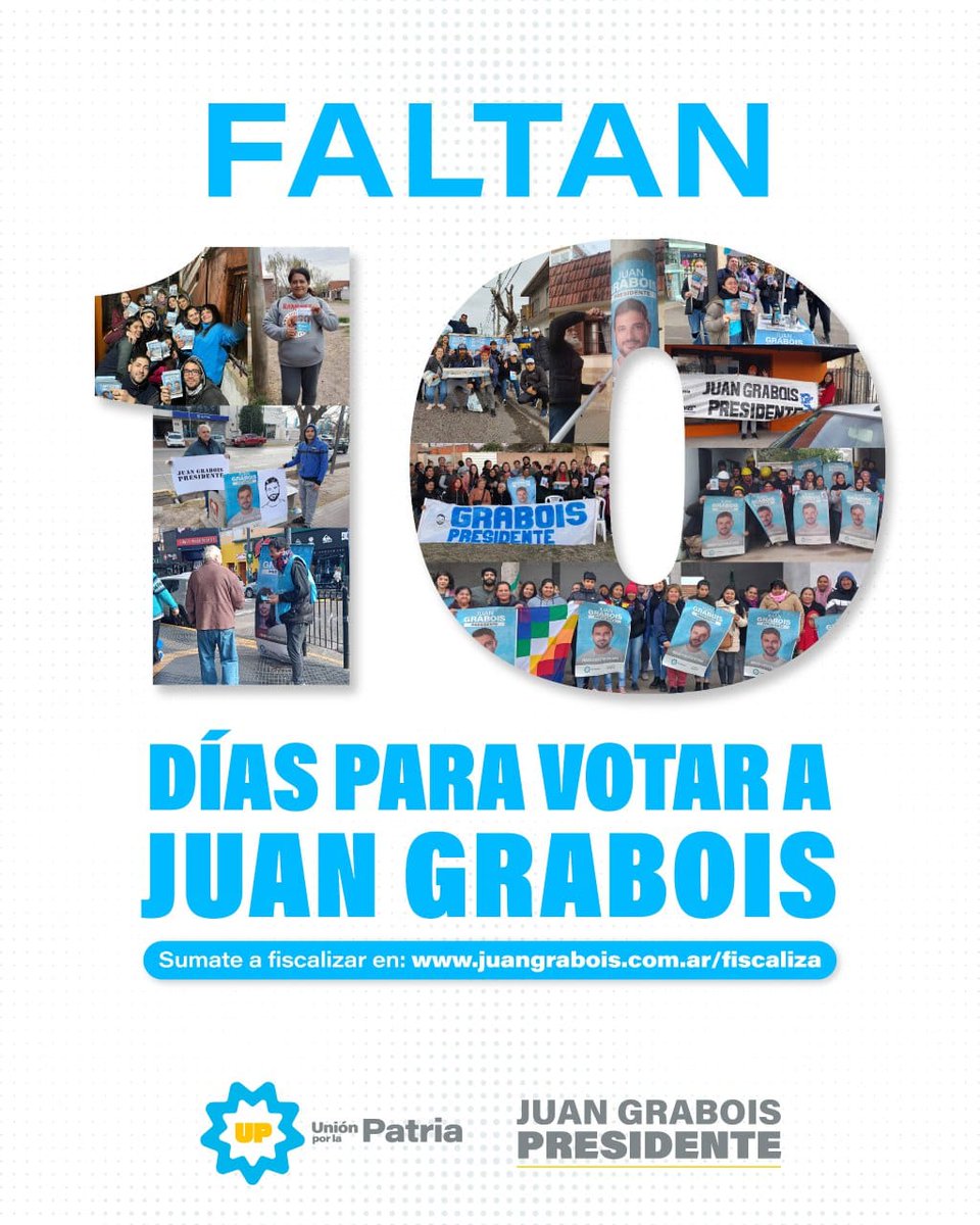 arg_humana's tweet photo. 10 
DIAS
PARA 
VOTAR A 
GRABOIS 

🇦🇷✌️ https://t.co/Zr7P6iTTBI