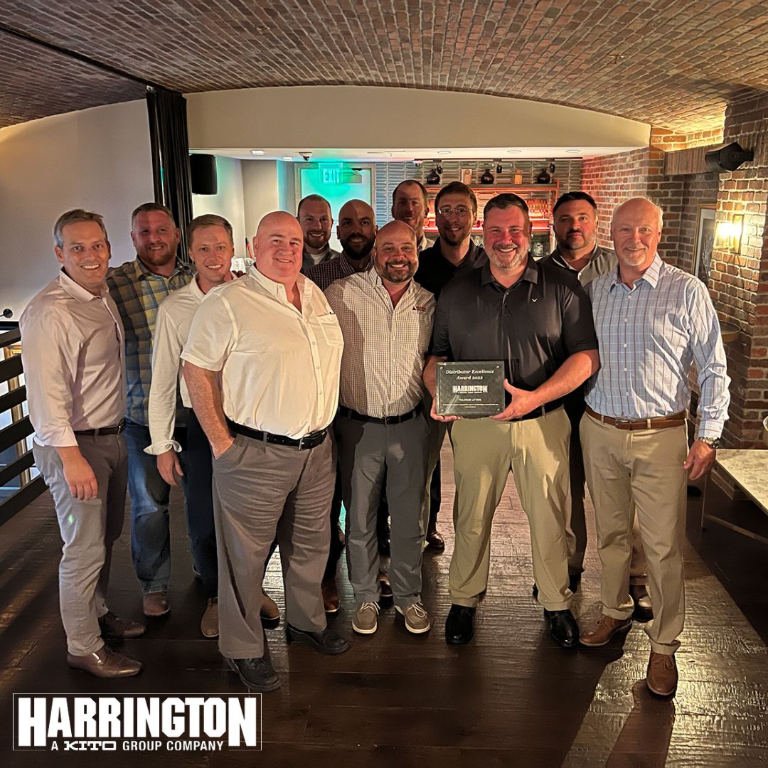 HarringtonHoist's tweet photo. Congrats to Fulcrum Lifting on earning the Distributor Excellence Award from Harrington! As a valued partner, they've shown unwavering commitment to excellence. We appreciate their contributions and look forward to a continued successful partnership.

#distributorexcellence https://t.co/VuNuB18052