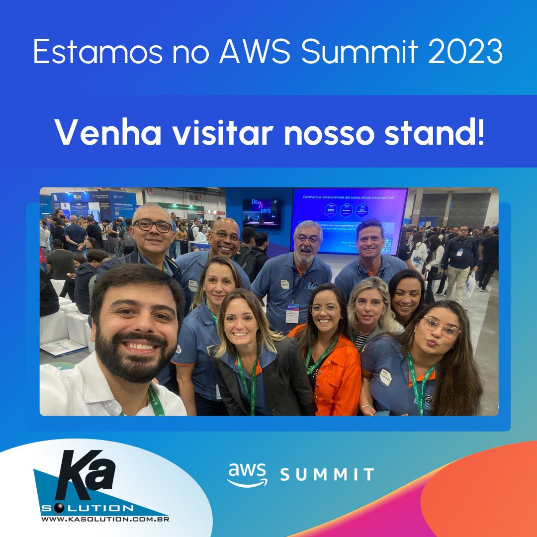 KaSolution's tweet image. 🟠 Estamos no AWS Summit 2023 🔵

Venha visitar nosso stand e confira as últimas novidades e lançamentos referente às certificações AWS.

✅ Whatsapp: 11 5091-1616
➡️ Link Whats: kasolution.com.br/social/whatsap…
💻 Site: kasolution.com.br/AWS

#AWSSummit2023 
#KaNaNuvem