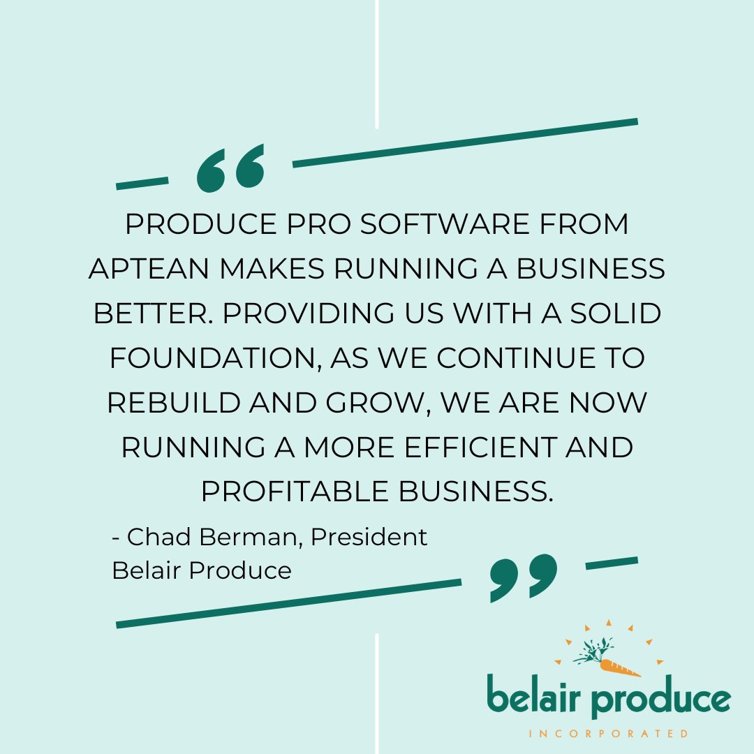 producepro's tweet photo. Embrace progress with Produce Pro Software. Our cutting-edge solution has helped transform Belair Produce's business, laying a solid foundation for growth and success. #producepro #ERPsoftware https://t.co/HzklW7v0Ke