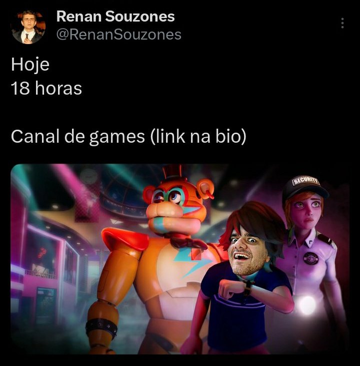 Homi por trás das notícias (Fnaf) on X: Senhores, estou aqui de volta para  anunciar que as 18 horas do dia de hoje se isso for real, eu estarei  apreciando essa gameplay