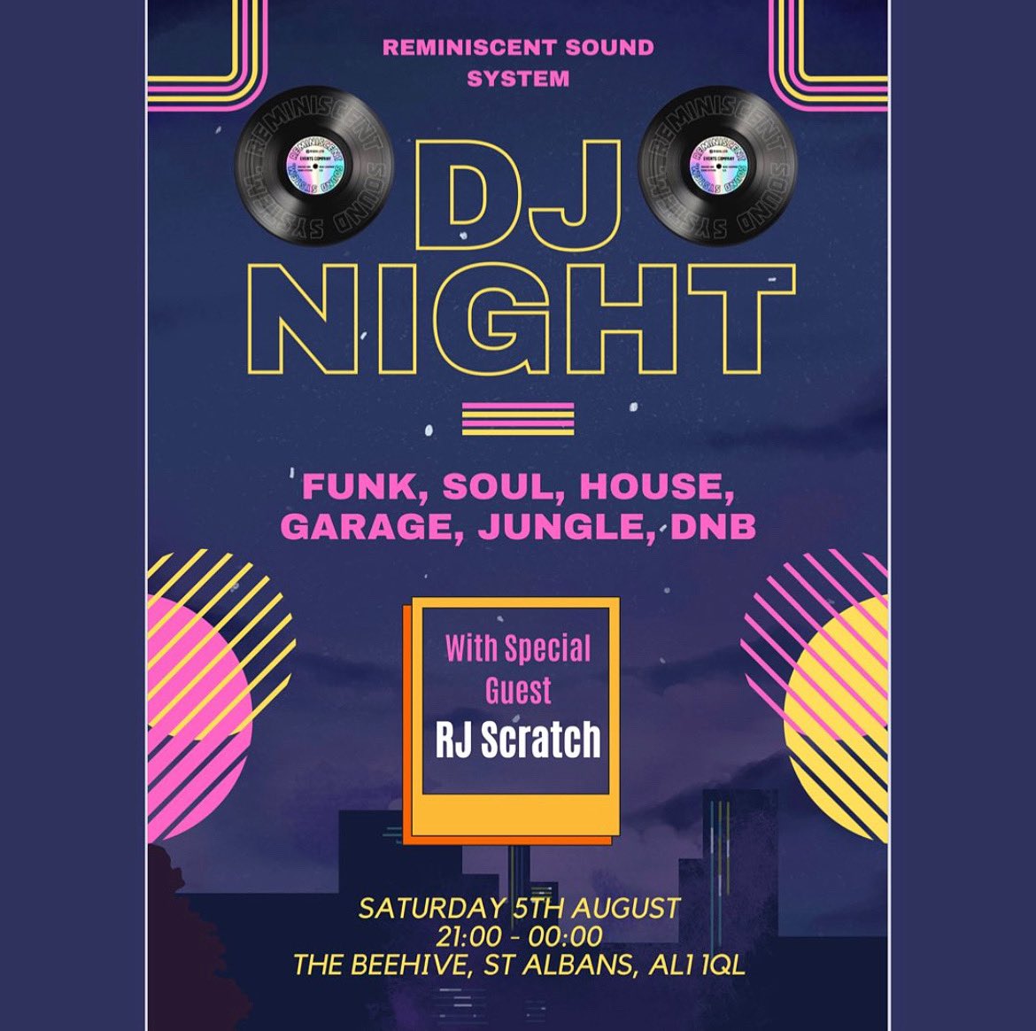 🚨🪩THIS SATURDAY NIGHT, JOIN US FOR OUR LAST DJ NIGHT BEFORE WE RE-OPEN AGAIN ON THE 25th OF AUGUST! ALONG WITH RESIDENT DJ’s REMINISCENT SOUND🪩🚨
From 9pm on the 5th of August! Join us for a night of funk, soul, house, garage, jungle, and dnb!!💃🎉
#stalbans #stalbanspubs