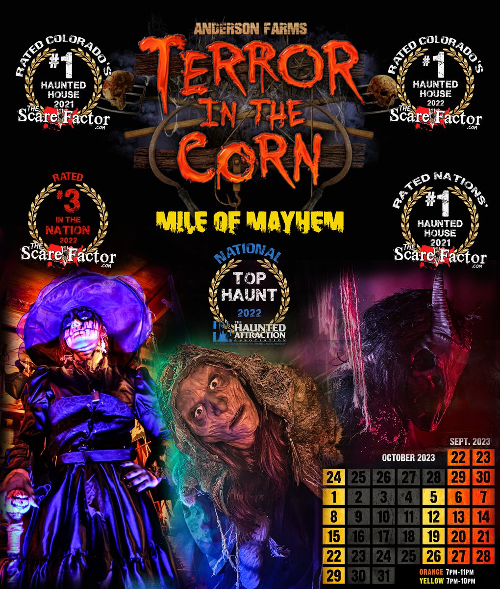 cofestofhorror's tweet photo. Terror in the Corn from Anderson Farms returns to the Death Dealer's Room for #ColoradoFestivalOfHorror: Slasher Hotel! September 15 - 17 at the Marriott Denver South!
What spooky surprises and scary photo ops await you for year 3 of #COFOH??!! 😱 https://t.co/1jlqdpg2cE