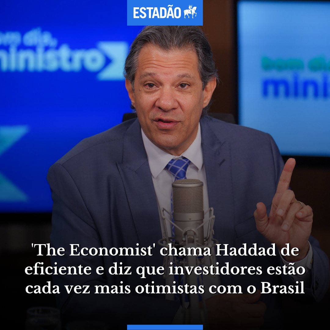 Estadao's tweet photo. The Economist: Os investidores estão cada vez mais otimistas com o Brasil; leia o artigo em @EstadaoEconomia

https://t.co/QtLfN2ks0U https://t.co/bFGC8fDJA7