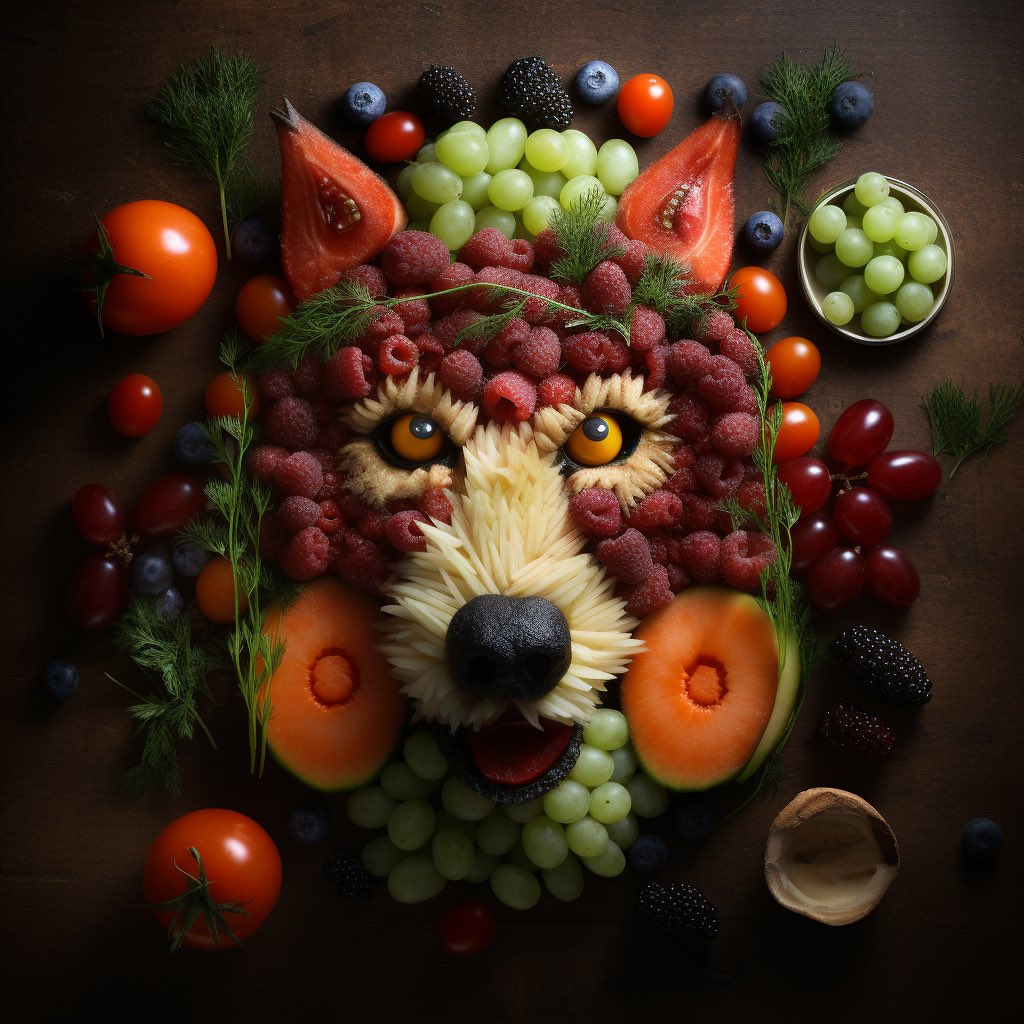 aimagicman's tweet photo. Created a delicious prompt for visualizing different animal faces using food. Try it out and share your results!

Food that is arranged to look like [animals] face 

#midjourney #AIart #foodlover #animallover https://t.co/ven6i3Ejfs