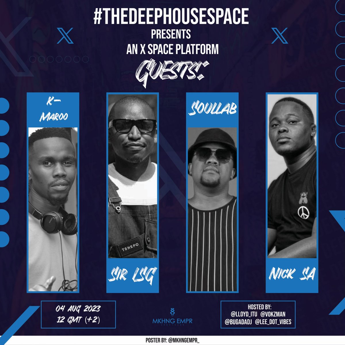Tomorrow is Friday again 🙌🏽 and like every other Friday; for the sake of #deephouse &amp; the lovers of all music we present #TheDeepHouseSpace🎙️

#TheDeepHouseSpace  lineup:

@Nicholar16
<a href="/TarNtsei/">Tar Ntsei</a>
<a href="/SirLSG_SA/">Sir LSG</a> 
<a href="/BlessingNkuna15/">TheBless_keys</a>
<a href="/KagisoMokgatle3/">#ColoursOfMusic</a>
<a href="/kmaroo015/">K-Maroo015</a>

Follow us <a href="/DeepHouseSpace1/">The Deep House Space</a>