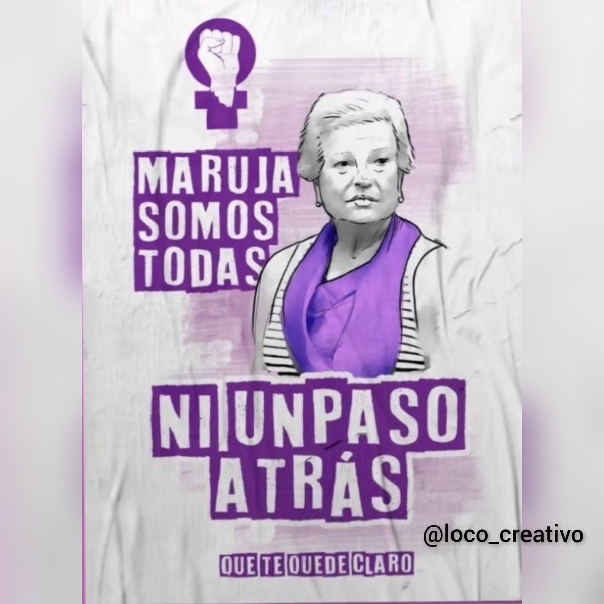 Viva la lucha de las mujeres!!!
#MarujaSomosTodas 
#NiUnPasoAtras 
💜💜💜💜💜 <a href="/MovFemMolina/">Movimiento Feminista Molinense</a> 
♀️✊🏼
Ilustración: Loco Creativo