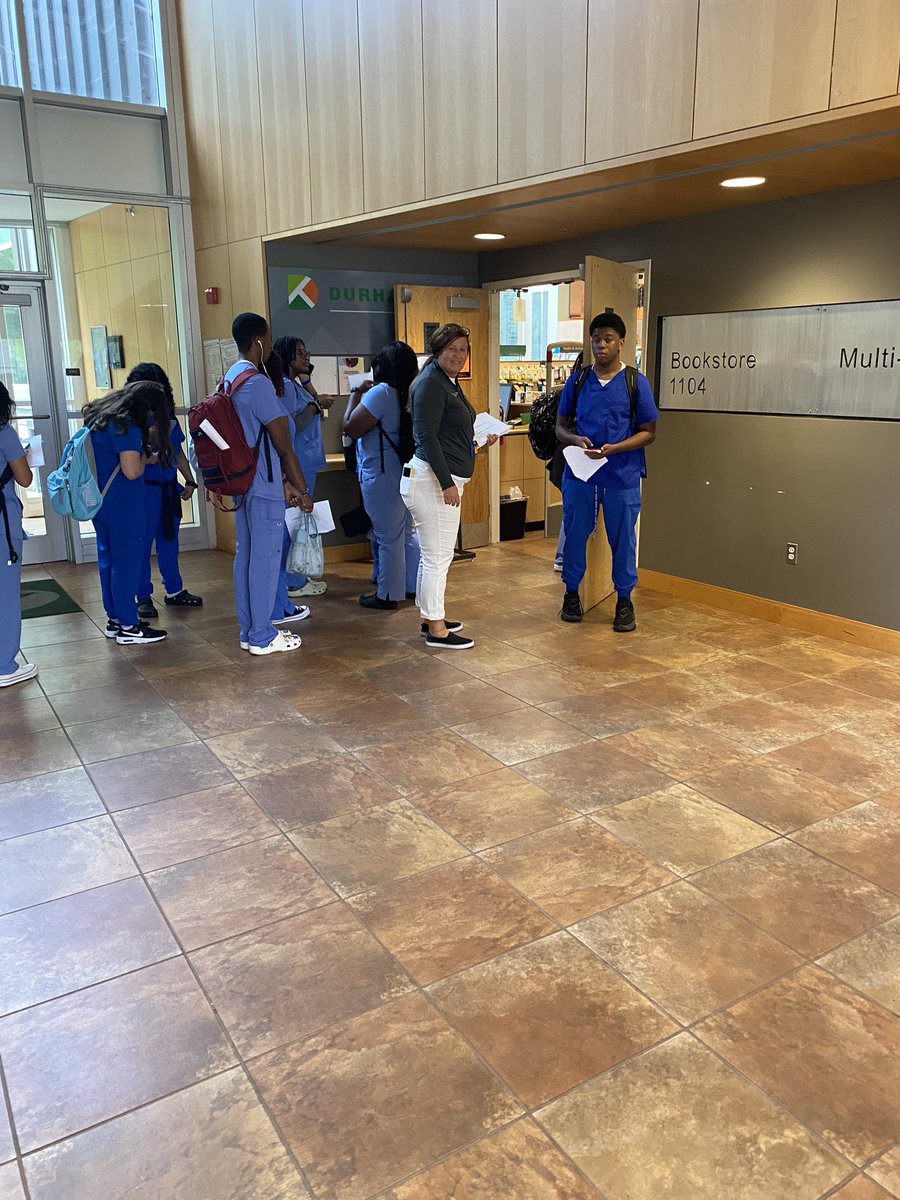 cityofmedicine's tweet photo. CMA Early College students get books and IDs for Durham Tech classes. https://t.co/dVDO9AbpOJ