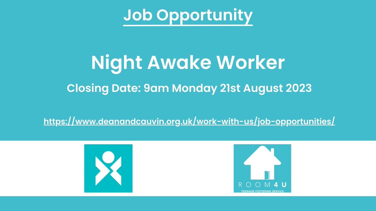 DeanandCauvin's tweet photo. JOB VACANCY  

The Trust is looking to recruit a Night Awake Worker, to be based at our five-bed residential home for young people.   

To read more about the role and how to apply, please visit https://t.co/JPu1QHWGx3 

#Jobs #EdinburghJobs https://t.co/2oOrXjcLji