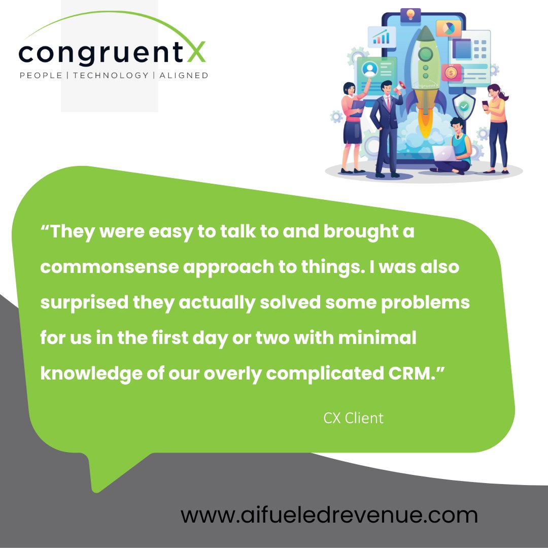 congruent_x's tweet photo. AI-Fueled Revenue - Empowering #clientsnotprojects! Say goodbye to those daunting BIG #IT projects! Discover how we can align your business for success, driving powerful outcomes with #AI-FueledRevenue. https://t.co/e3AHXljvnD # congruentX #AI #salescopilot #dialogueprime https://t.co/PSy10kUjzR