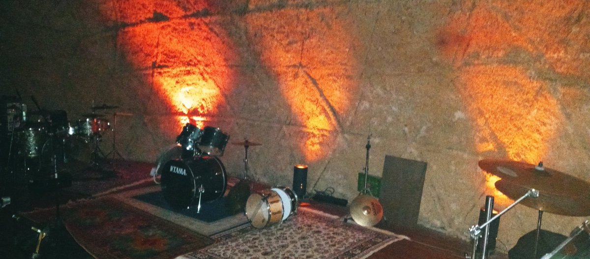 Just the back lights on at the dome.