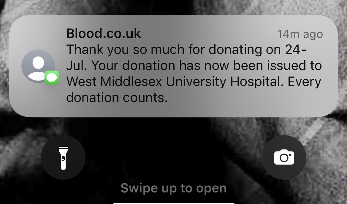 Love receiving these messages #giveblood