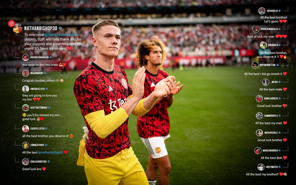 ManUtd's tweet photo. A heartwarming send-off from the team ❤️

All the best on your new adventures, @NatthB13 👏 

#MUFC https://t.co/Xxm9hCWJ5D