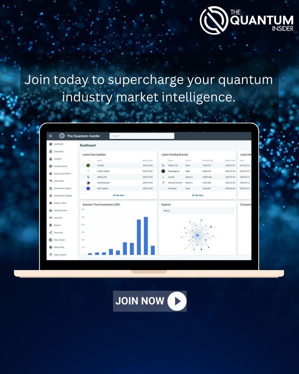 QuantumDaily's tweet image. 💻 All data sourced from the Quantum Insider Intelligence Platform.  

Join today: app.thequantuminsider.com

#quantum #techdata #techfunding #intelligence