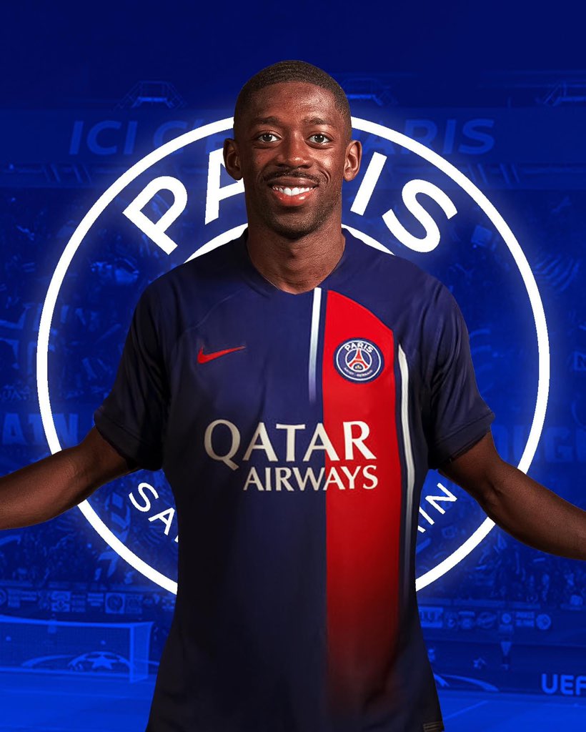 HAPPY989FM's tweet photo. 🚨 Ousmane Dembélé will join PSG from Barcelona after PSG activated his $55M 'private clause,' according to Fabrizio Romano 

#Transferfilla
#HappySports https://t.co/5FNGVU8pNC